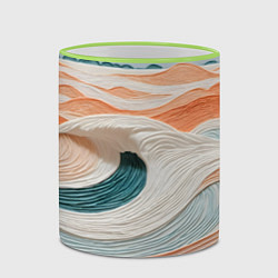 Кружка 3D Персиковые волны, цвет: 3D-светло-зеленый кант — фото 2