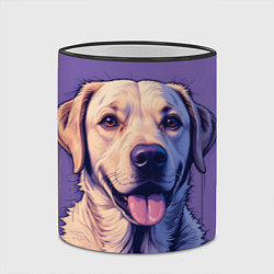 Кружка 3D Лабрадор на фиолетовом фоне, цвет: 3D-черный кант — фото 2