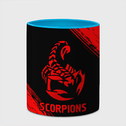 Кружка 3D Scorpions - red gradient, цвет: 3D-белый + небесно-голубой — фото 2