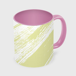 Кружка 3D The color is white and yellow, цвет: 3D-белый + розовый