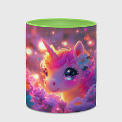 Кружка 3D Единорог и светлячки, цвет: 3D-белый + светло-зеленый — фото 2