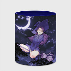Кружка 3D Веселая ведьма летит на шабаш, цвет: 3D-белый + синий — фото 2