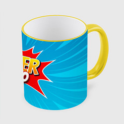 Кружка 3D Superhero comic style, цвет: 3D-желтый кант