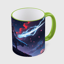 Кружка 3D Эпичное аниме, цвет: 3D-светло-зеленый кант