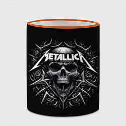 Кружка 3D Metallica - a skull with roses and thorns, цвет: 3D-оранжевый кант — фото 2