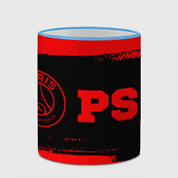 Кружка 3D PSG - red gradient по-горизонтали, цвет: 3D-небесно-голубой кант — фото 2