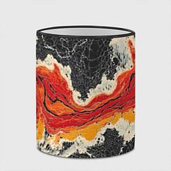 Кружка 3D Красно-черная потертая текстура, цвет: 3D-черный кант — фото 2