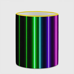Кружка 3D Neon lines, цвет: 3D-желтый кант — фото 2