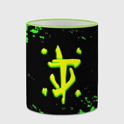 Кружка 3D Doom x fallout кислотное лого, цвет: 3D-светло-зеленый кант — фото 2