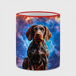 Кружка 3D Дратхаар в космосе, цвет: 3D-красный кант — фото 2