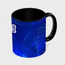 Кружка 3D PUBG blue poly, цвет: 3D-белый + черный