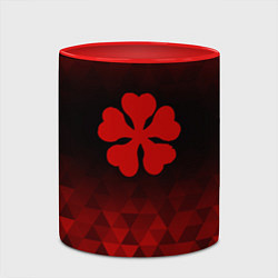 Кружка 3D Black Clover red poly, цвет: 3D-белый + красный — фото 2