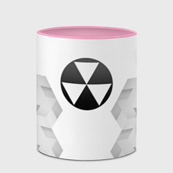 Кружка 3D Fallout white poly, цвет: 3D-белый + розовый — фото 2