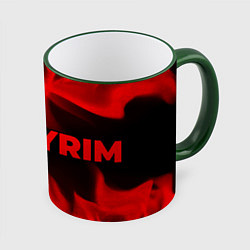 Кружка 3D Skyrim - red gradient по-горизонтали, цвет: 3D-зеленый кант