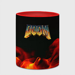 Кружка 3D Doom огненная текстура, цвет: 3D-белый + красный — фото 2