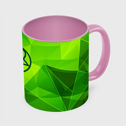 Кружка 3D HIM green poly, цвет: 3D-белый + розовый