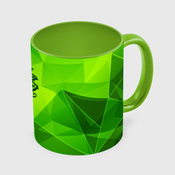 Кружка 3D Nickelback green poly, цвет: 3D-белый + светло-зеленый