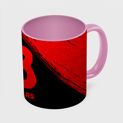 Кружка 3D Beastars - red gradient, цвет: 3D-белый + розовый