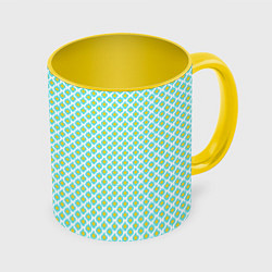 Кружка 3D Ikat ogee - этнический узор, цвет: 3D-белый + желтый