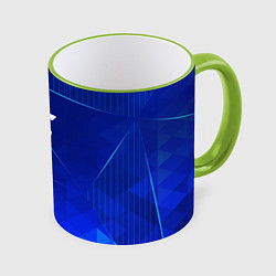 Кружка 3D Doom blue poly, цвет: 3D-светло-зеленый кант