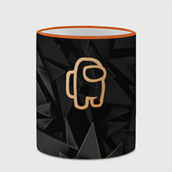 Кружка 3D Among Us golden poly, цвет: 3D-оранжевый кант — фото 2