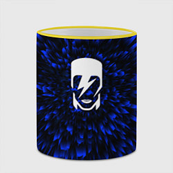 Кружка 3D David Bowie blue energy, цвет: 3D-желтый кант — фото 2