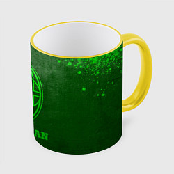 Кружка 3D AC Milan - green gradient, цвет: 3D-желтый кант