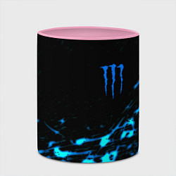Кружка 3D Monster energy голубые краски, цвет: 3D-белый + розовый — фото 2