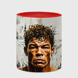 Кружка 3D Артуро Гатти на сером, цвет: 3D-белый + красный — фото 2