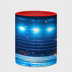 Кружка 3D Синий ринг в огне, цвет: 3D-белый + красный — фото 2