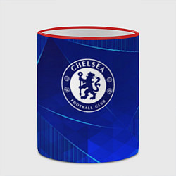 Кружка 3D Chelsea blue poly, цвет: 3D-красный кант — фото 2
