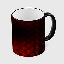 Кружка 3D Rainbow Six red poly, цвет: 3D-черный кант