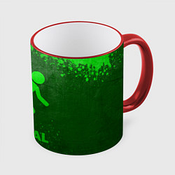 Кружка 3D Portal - green gradient, цвет: 3D-красный кант