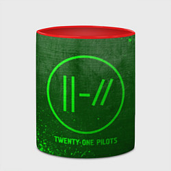 Кружка 3D Twenty One Pilots - green gradient, цвет: 3D-белый + красный — фото 2