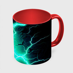 Кружка 3D Color light blue black, цвет: 3D-белый + красный