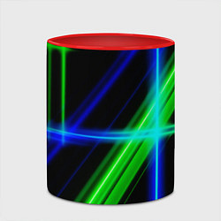 Кружка 3D Color blue black green, цвет: 3D-белый + красный — фото 2
