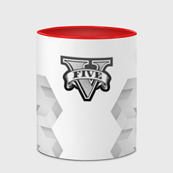 Кружка 3D GTA white poly, цвет: 3D-белый + красный — фото 2