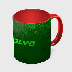 Кружка 3D Volvo - green gradient по-горизонтали, цвет: 3D-белый + красный