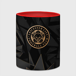 Кружка 3D Leicester City golden poly, цвет: 3D-белый + красный — фото 2