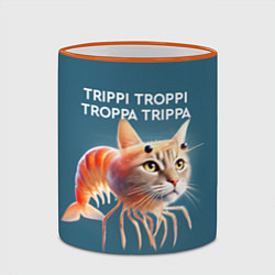 Кружка 3D Trippi troppi troppa trippa - brainrot cat meme, цвет: 3D-оранжевый кант — фото 2