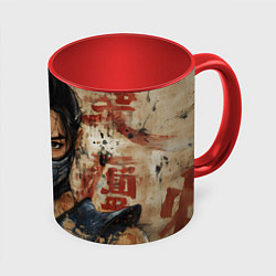 Кружка 3D Китана в китайском стиле, цвет: 3D-белый + красный
