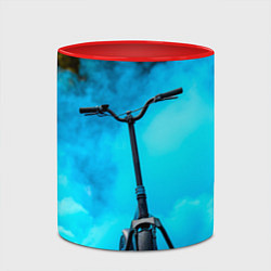 Кружка 3D Самокат в синем дыму, цвет: 3D-белый + красный — фото 2
