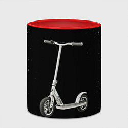Кружка 3D Самокат на черно-белом, цвет: 3D-белый + красный — фото 2