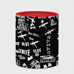 Кружка 3D Черно белые логотипы игр, цвет: 3D-белый + красный — фото 2