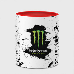 Кружка 3D Monster energy брызги красок, цвет: 3D-белый + красный — фото 2