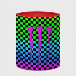 Кружка 3D Monster energy неоновая клетка, цвет: 3D-белый + красный — фото 2