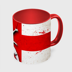 Кружка 3D Фехтовальщик на красно-белом, цвет: 3D-белый + красный