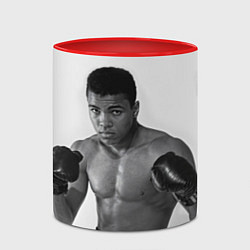 Кружка 3D Молодой Мухаммед Али, цвет: 3D-белый + красный — фото 2