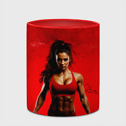 Кружка 3D Фитоняшка в красном, цвет: 3D-белый + красный — фото 2