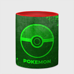 Кружка 3D Pokemon - green gradient, цвет: 3D-белый + красный — фото 2